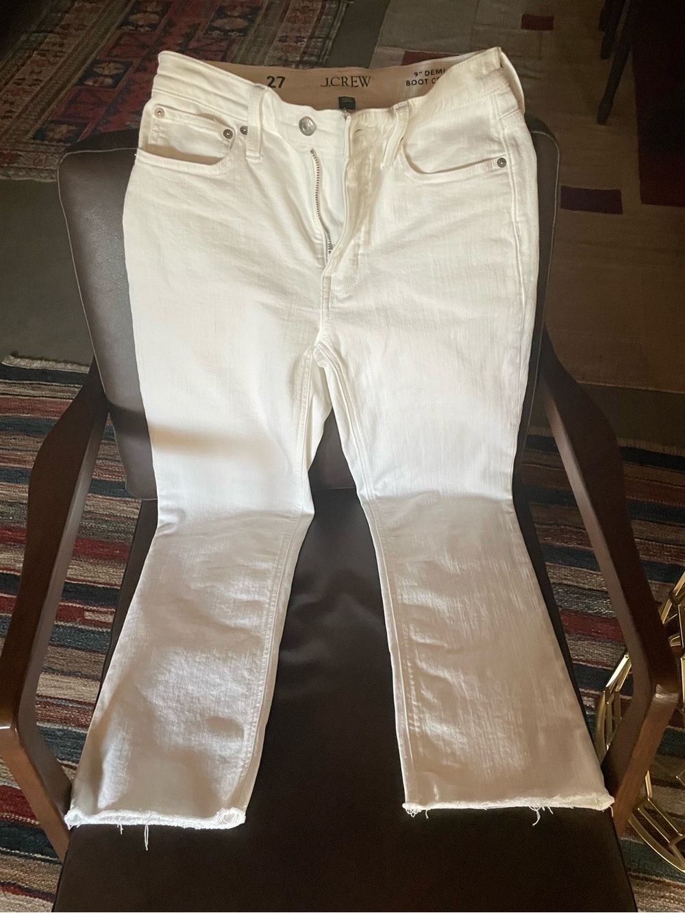 J.Crew White Boot Crop Denim